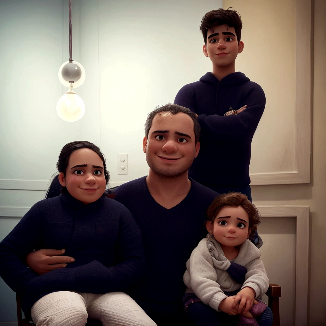 there are three people sitting in a chair with a , powder Nándor Katona, happy family, by Alejandro Obregón, instagrampost, I agree with you, family portrait, by Luis Molinari, by Pablo Carpio, by Amélia Peláez, aykut aydogdu, by Emma Andijewska, by Luis Miranda