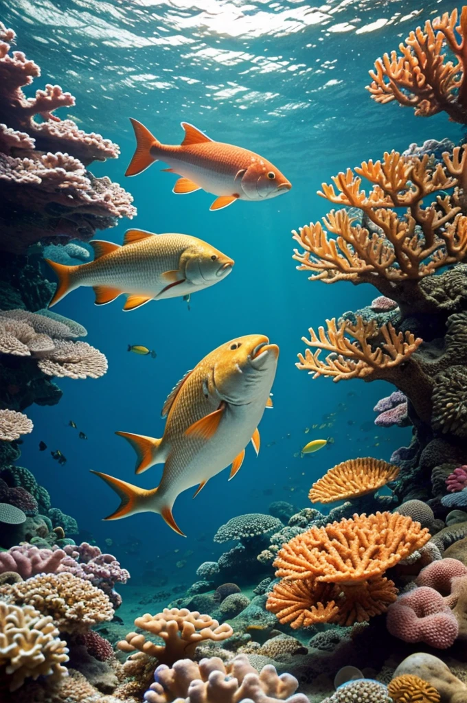 Viñeta 1: Introduction of a fish swimming in a coral path Text: "This is Albert the fish. You have always dreamed of finding happiness and self-realization."