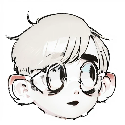 there is a drawing of a boy with glasses and a tie, boy with neutral face, cute anime face, in an anime style, flat anime style shading, boyish face, portrait of a small character, detailed anime soft face, pale round face, anime face, anime boy, boy thin face, face anime portrait, detailed face of a asian boy, clear cute face