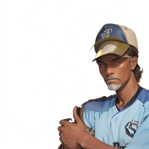 there is a man with a baseball glove and a hat, #1 digital painting of all time, # 1 digital painting of all time, digital painted, 3 d render of jerma 9 8 5, digital matt painting, painted character portrait, digital paintting, digital paintin, digitial painting, style in digital painting, stylized portrait, digital paining