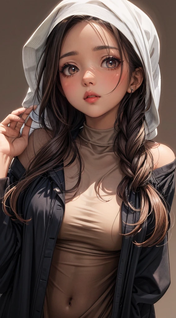 (Best quality, masterpiece:1.2), sketch full view of a hot looking dark brown skin 19 year old woman standing in front of us. She has brown eyes and long white hair. She has a beautiful body. She is wearing a plain tight dress. Shadow background. sketch. shading. lighting.