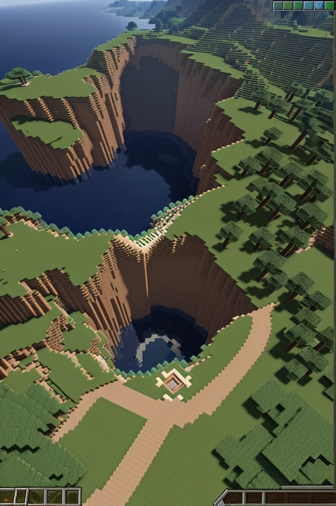 Please, generates a Minecraft image with a title above it that says foreskinland