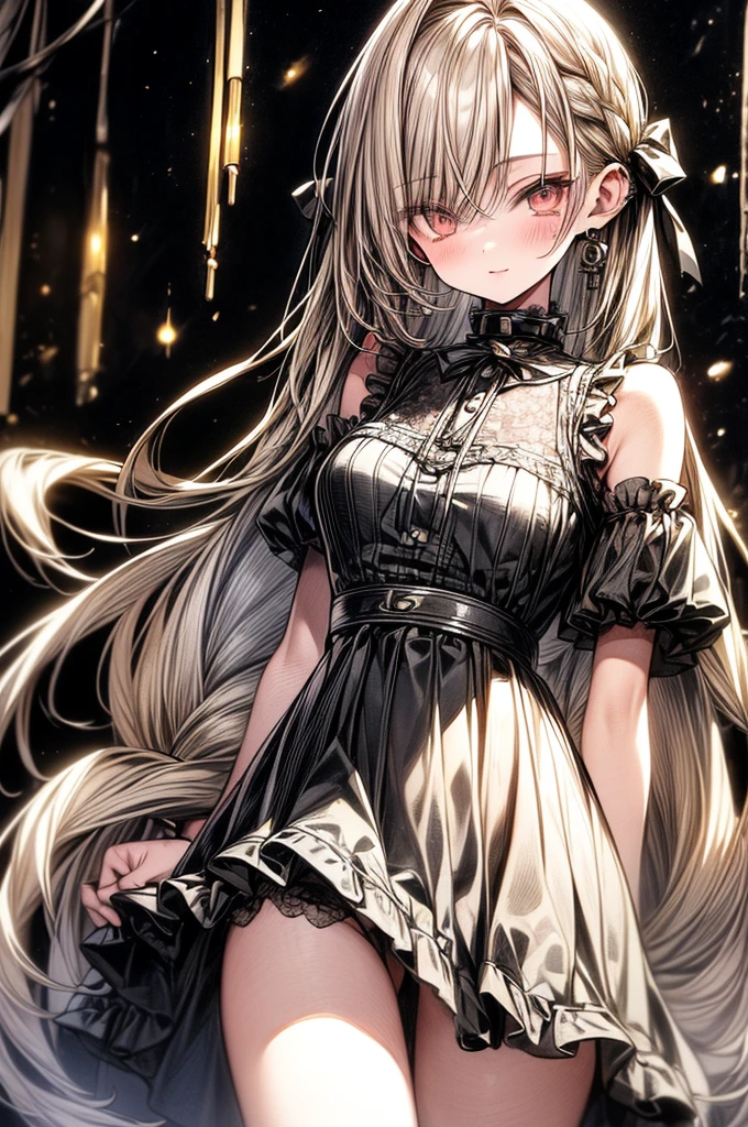 ((Sketch)), ((Watercolor)),((best quality)) ((best quality)), ((masterpiece)), (detailed), HD, Highly Detailed, 4k image, anime style, beautiful young teenage girl, s old, pearly white skin, Blonde braided ponytail hair, adorable and cute facial features, golden-brown colored eyes, White French Maid Uniform, Black sheer stockings plump thick lips, tiny breasts, slender and slim toned body type, tall height(180cm), small narrow waist, wide curvy hips, plump large round ass, full body picture
