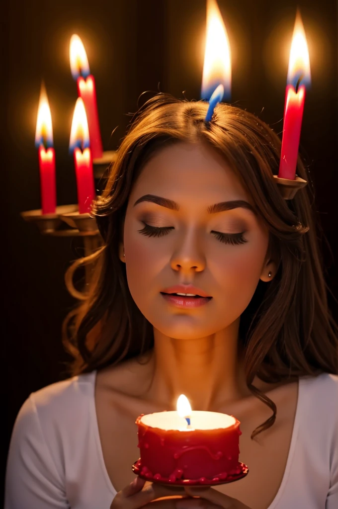 Animated blowing out candles and no background