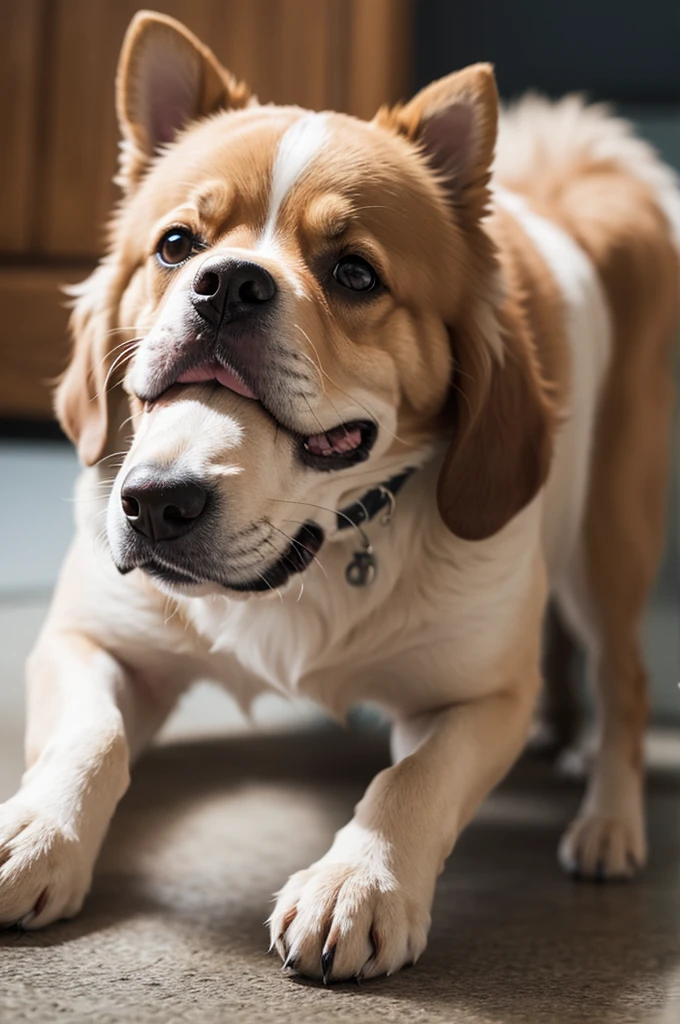 A dog playing