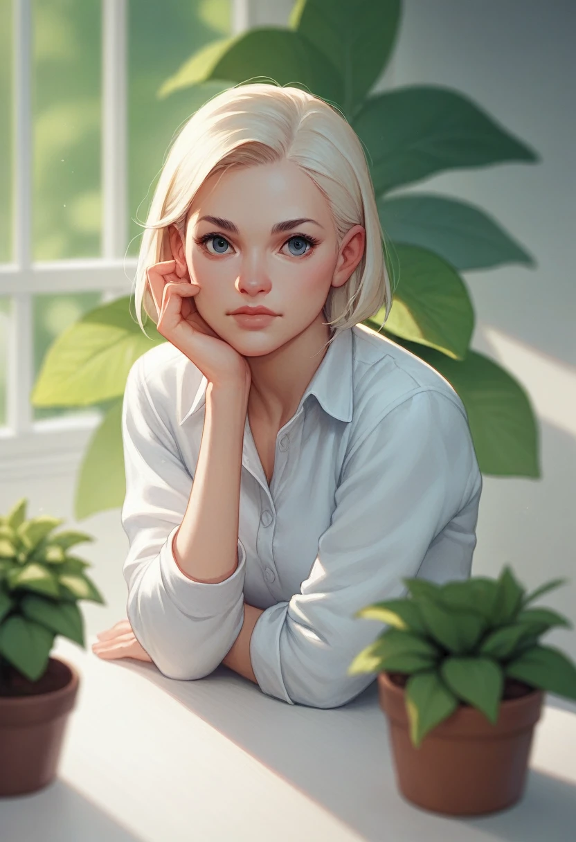 une femme marchant dans le hall du bureau, a white wall, une table grise, plants, poses sexy, blurred background, to focus,
(((head of'artwork))), ((best quality)), ((Detailed complex)), ((hyperrealistic)), absurd resolution, trentenaire, Femme mature, Perspective, very detailed, illustration, 1fille, ((tetas grandes)), des mains parfaites, Detailed fingers, beautiful detailed eyes, cheveux courts, blond hair, blue eye, name tag, CEO, (outfit'affaires:1.2), open blazer, chemise, tight skirt, tour de cou noir, loops of'ears, detailed context, bedroom, yeux parfaits, seductive eyes, regarder le spectateur, Fingers