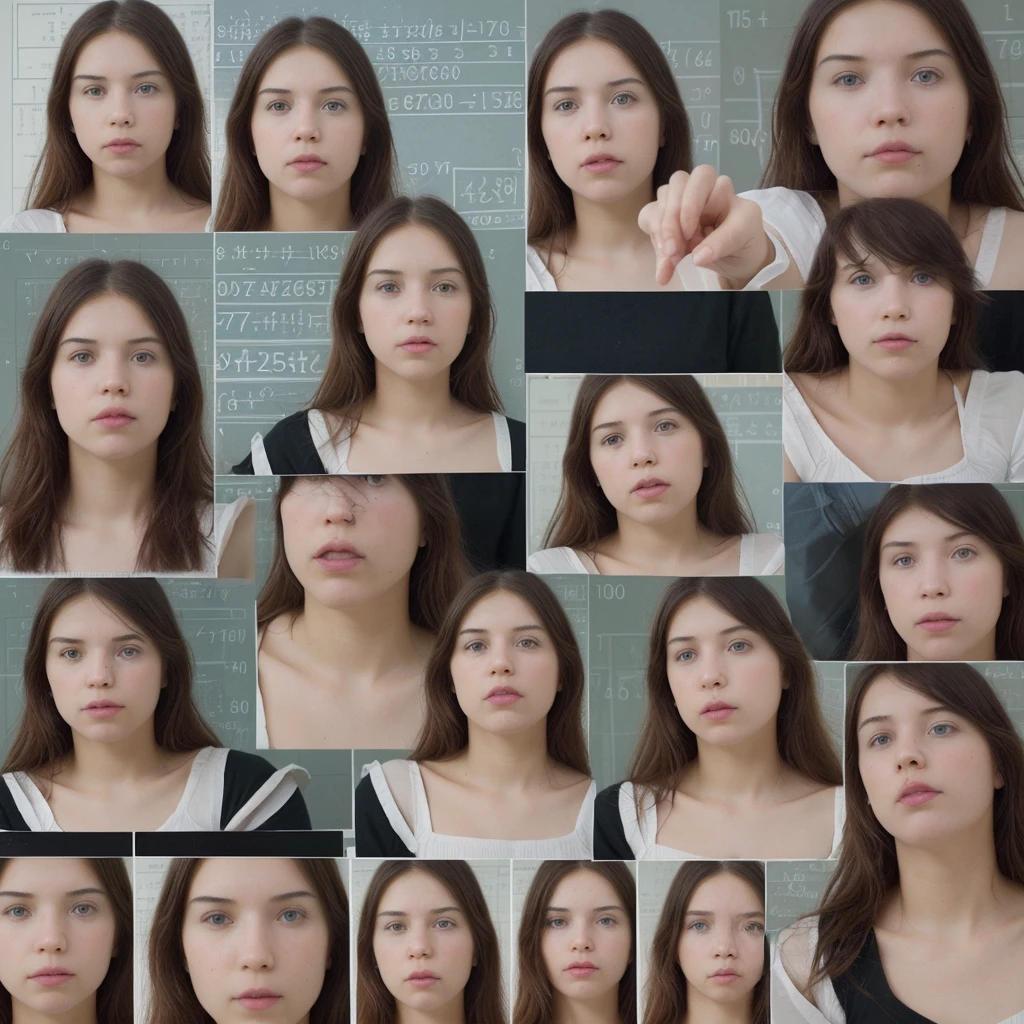 Make me a collage about it "difference calculation"l at least seven images 