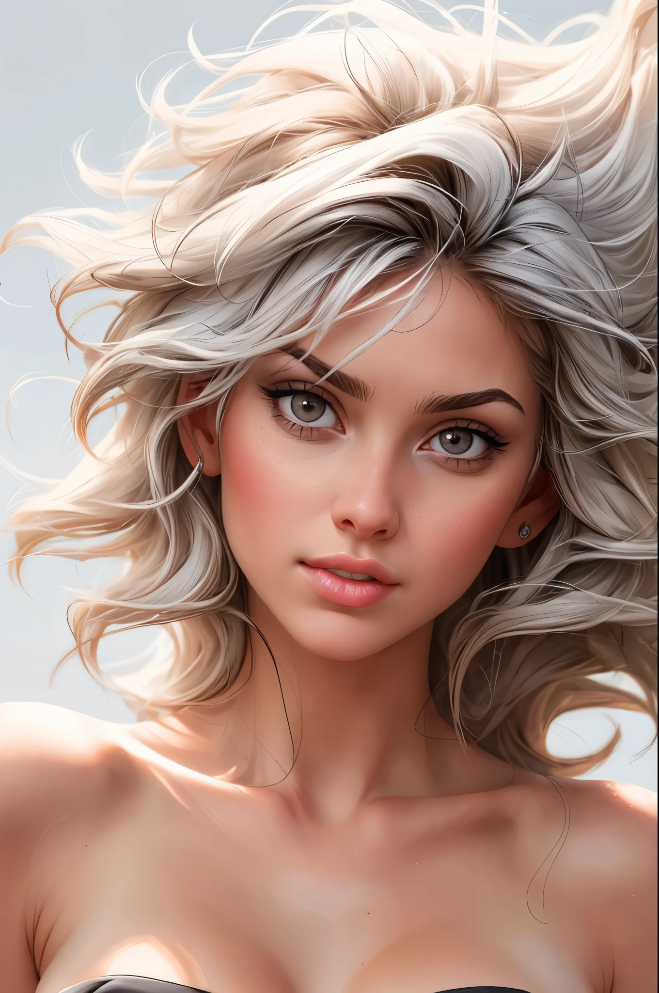 DEN_emma_kotos,
(headshot:1.2) portrait on a (plain grey background:1.2), (headshot:1.2), (face focus:1.1), windswept chaotic hair, soft lighting, low contrast, low saturation,
bokeh, f1.4, 40mm, photorealistic, raw, 8k, textured skin, skin pores, intricate details epiCRealism,