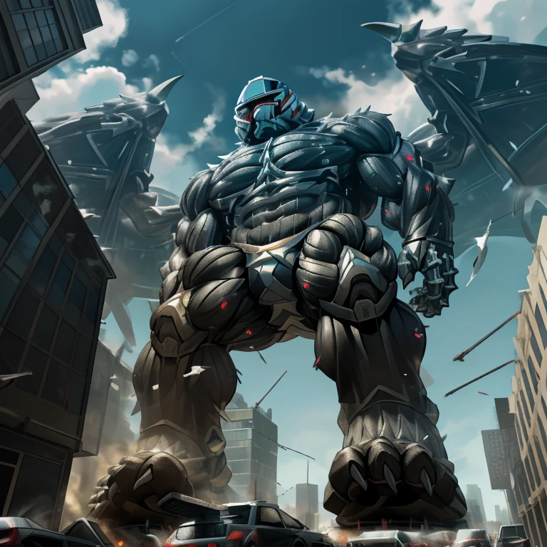 (masterpiece. official art. 8k. best quality. detailed full body. full body.) (situation 1 : dominating Armored Titan. Height 1800m.) (Additional details 1: wearing a full-face helmet. helmet is jet black. The color of NANOSUIT is jet black. high-tech bio-mecha armor. real texture material. whole body shines like metal. Wearing cyberpunk mecha. emphasizes the muscles. suit fully made of metal. intricate armor. Robotic suit. suit fully made of metal. NANOSUIT with the same design as Armored Titan.). (Armored Titan has 5 toes.) (Additional details 2: (Detailed head. Detailed Body. Detailed abs. gigantic muscles. HYPER MUSCLES. Gigachad Muscular. big muscle. pecs. triceps. traps. unusually developed muscular body. body full of huge muscles. showing off muscles. pectorales enormes. Exaggeratedly huge muscles. huge muscles. long legs.). (Additional details 3: nj5furry, Spread wings. It has wings. black have big wings. The claws are sharp. Sharp teeth.5 toes.). (Additional details 4: black color hyper penis. hyper black penis. big penis) (Additional details 5 : Spraying hyper cum up everywhere into the sky from his erect penis. wide spray of cum, covered in cum, cum splashing in front of camera, bukkake, earth is under a thick later of cum.) He is laughing defiantly.