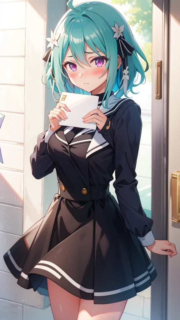 Xenovia Quarta delivering a love letter all blushing 