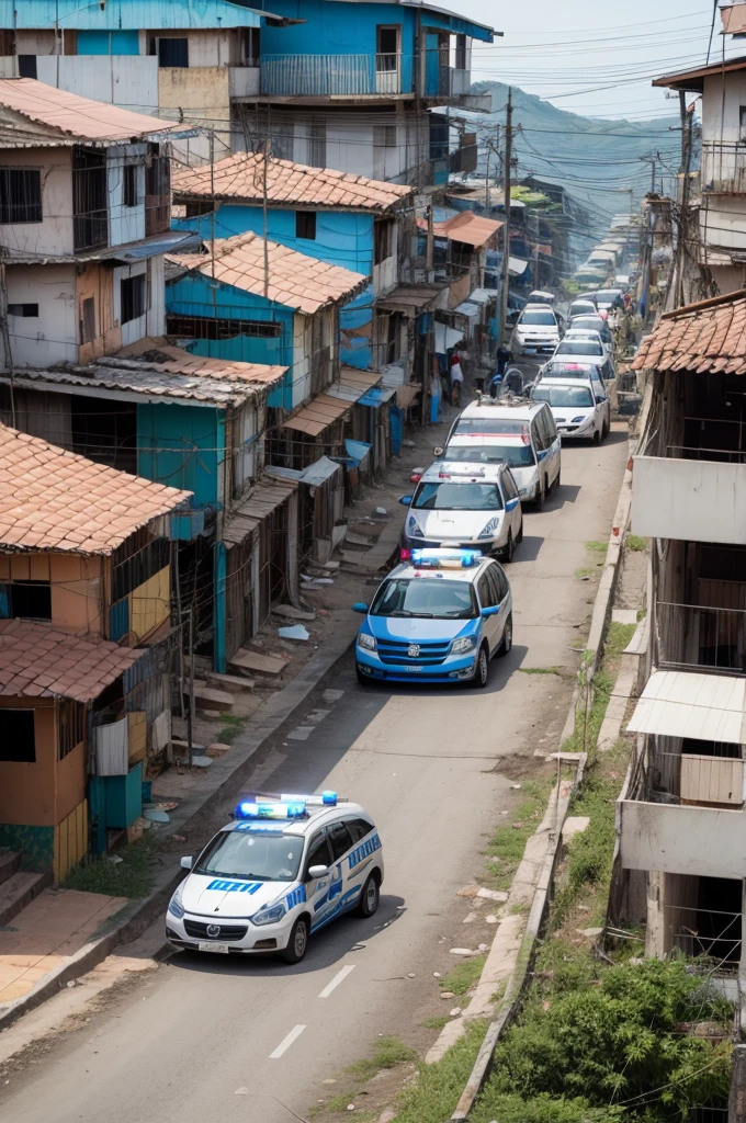 favela fund,many people,Police car