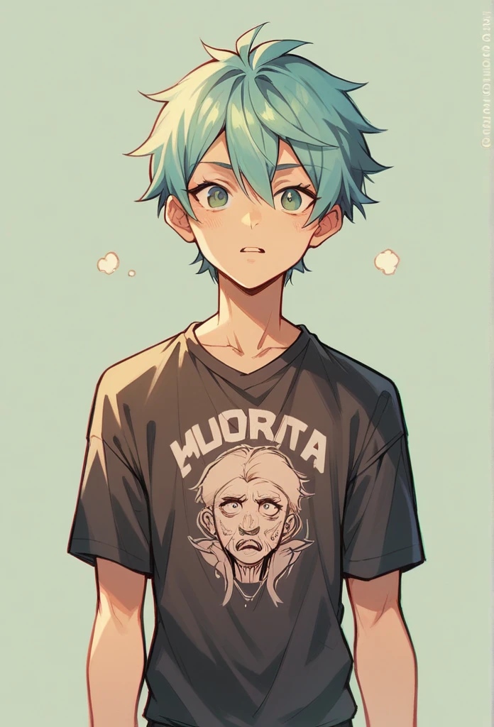 Xenovia Quarta with a t-shirt that says "Hoshina"