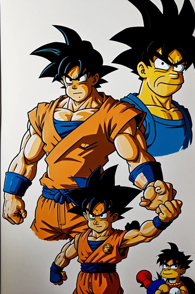 Goku drawing style the simpsons