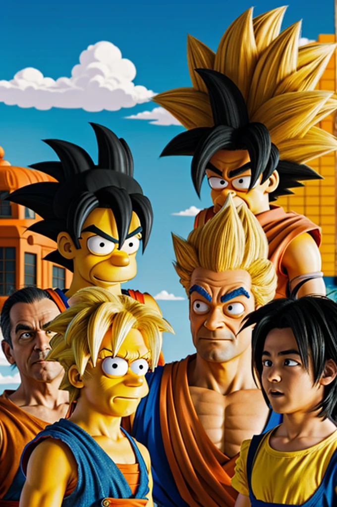 Goku styles the simpsons