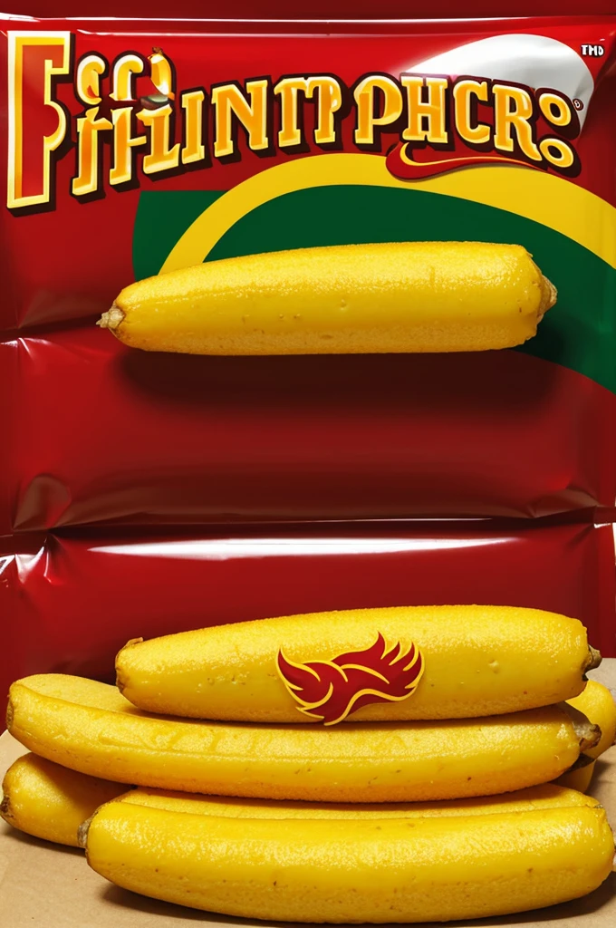 2D logo of a Mexican cheese finger company covered with FLAMIN hot potatoes
