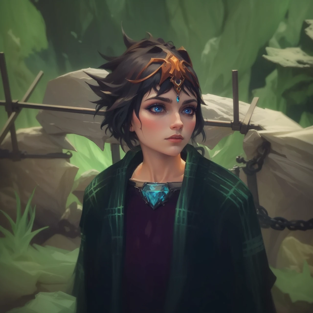 Chains of the Ice Witch, best quality, masterpiece, psychedelic art style