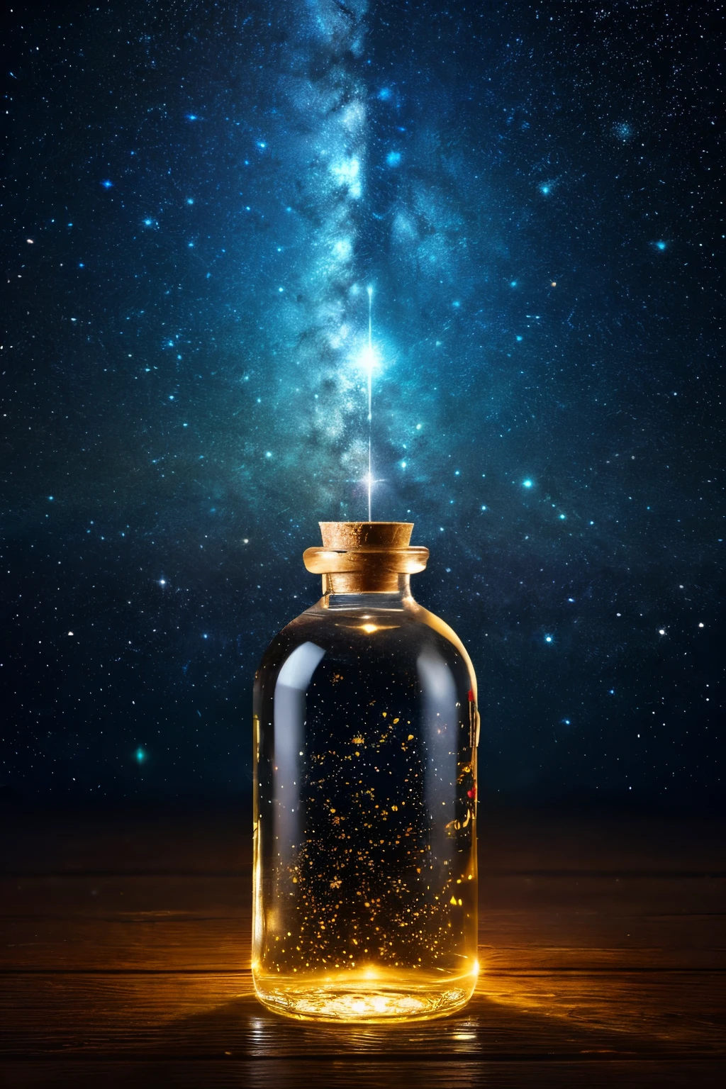 masterpiece、Highest quality、(A very delicate and beautiful starry sky scene trapped in a bottle)、World Masterpiece Theatre、High resolution equirectangular projection、Highest quality、Awareness-raising、material、canvas、oil、realism、Realistic