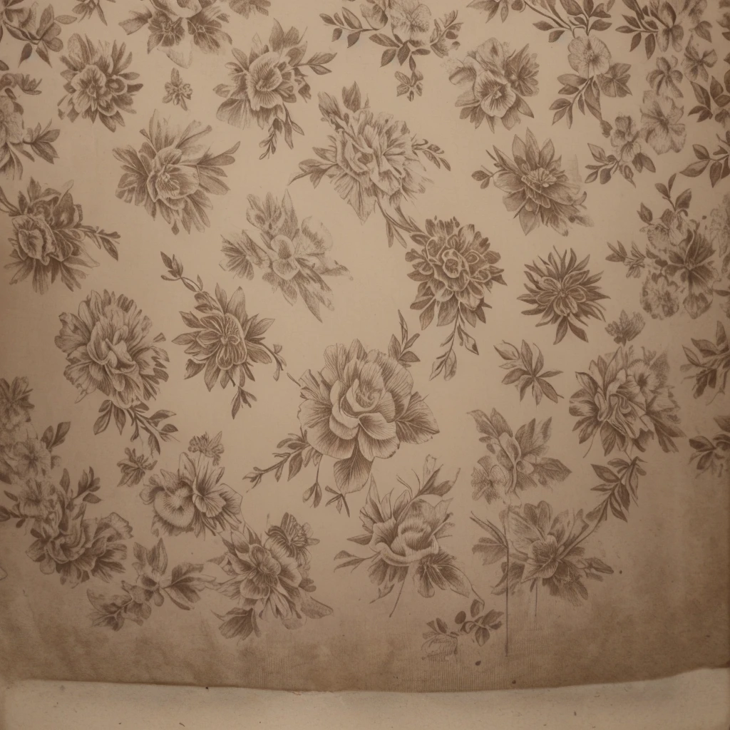 Vintage Floral Pattern with Sepia Tones
