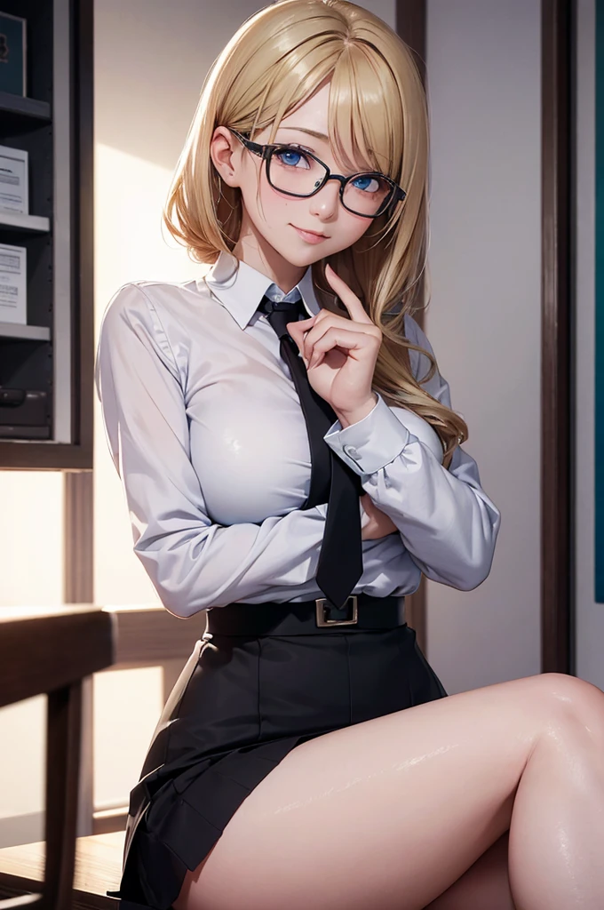 masterpiece, 最high quality, high quality, High resolution, high quality texture, high quality shadows, High resolution, Beautiful details, Detailed CG, Detailed Texture, Realistic representation of face, Realistic, colorful, delicate, Cinematic Light, Side light, Lens flare, Ray Tracing, sharp concentrated, (1 Girl,concentrated:1.3), ( Intricate details, compensate, PureErosFaceV1:0.5), (細部まで美しいdelicateな顔, 緻密で美しいdelicateな瞳, Perfect  Proportions, Dense skin, Optimal ratio of four fingers to one thumb, Arms under , Modest , Wide , Smooth upper abdomen, 30 years old,Blue Eyes,Glasses, Study,Office Lady, cabin attendant uniform,Glasses,White shirt, Black tight skirt,Black Stockings,machine,,house wife,,supright straddle, bich, sweat,, gaze, the gaze of true love, lips of temptation, A look full of compassion ,a smile full of love, i love you, Acting lovey-dovey, air fortress hair, blonde hair