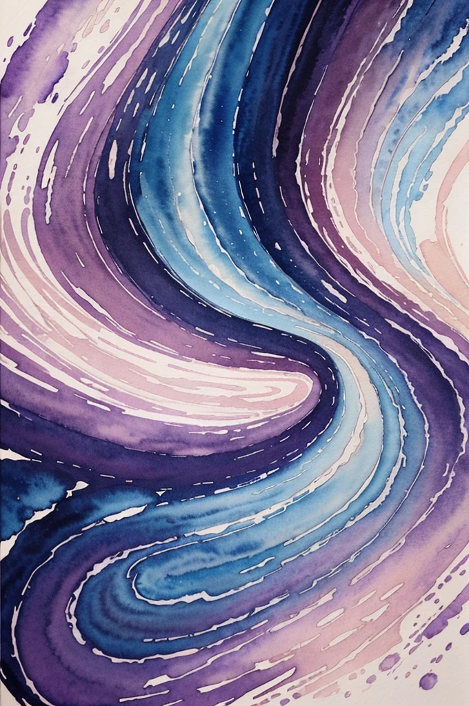 "A fluid, hand-drawn illustration of abstract swirls created with watercolor effects. The colors blend seamlessly, creating a soft, dreamy appearance with a mix of blues, purples, and pinks."