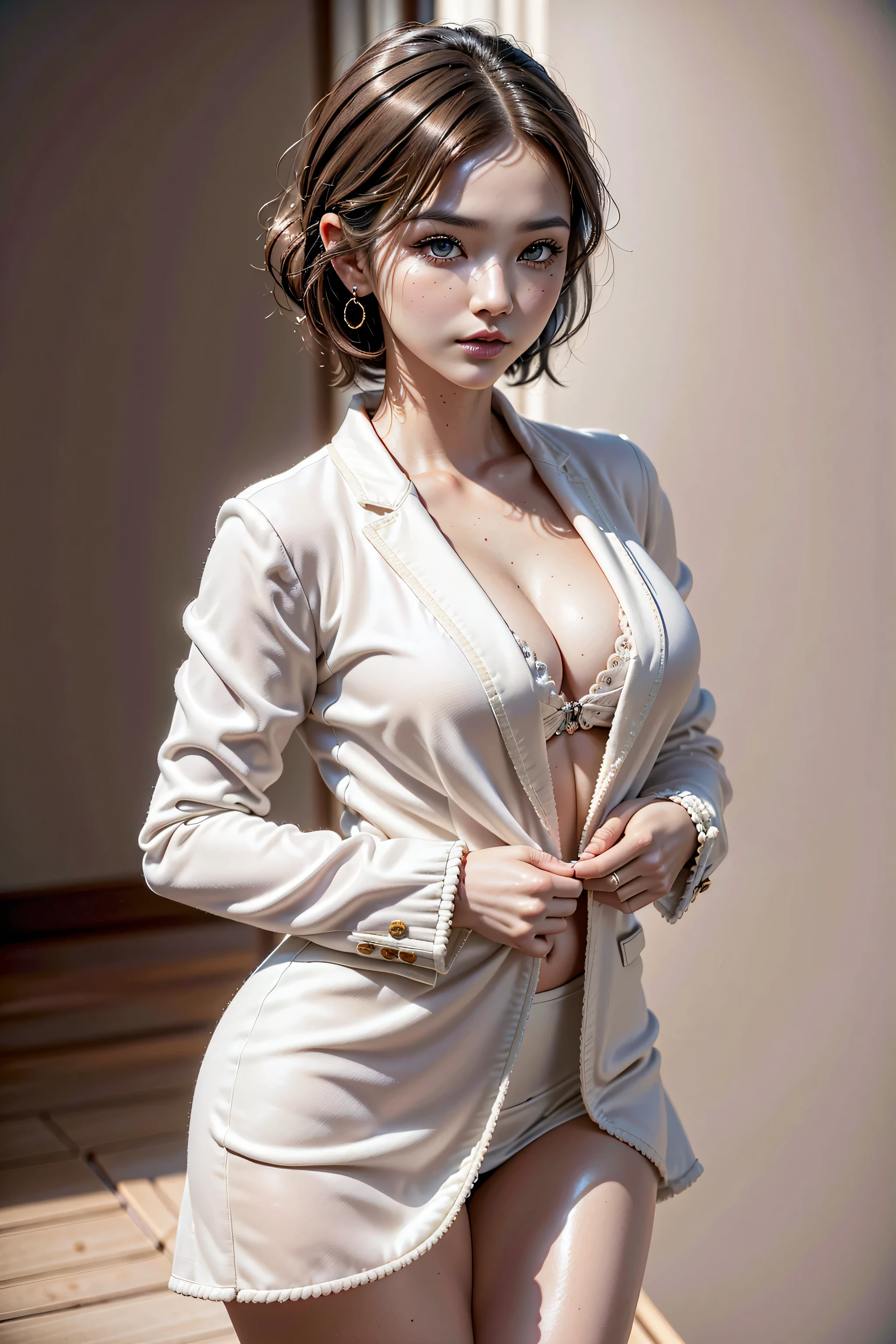 (8k,RAW Photos,Like the picture:1.45),masterpiece,Highest quality,wonderful,(セクシーなMature Woman:1),(Mature Woman:1.3), (2 woman.1.3)、(((very, very大きい)))、(((Extremely lewd and very huge boobs)))、(((Very deep cleavage)))、Hyper Real、In the lounge of a luxury hotel、A beautiful and dignified smile、Beautiful white skin、Beautiful, delicate and precise skin texture、With long, fluffy, beautiful brown hair(High point ponytail:1.45)、Beautiful Japanese Women、(Big Ass)、Thick thighs、Bright red lips、Gold earrings、Gold bracelet、Gold Necklace、{Royal Blue Suit(White blouse)},