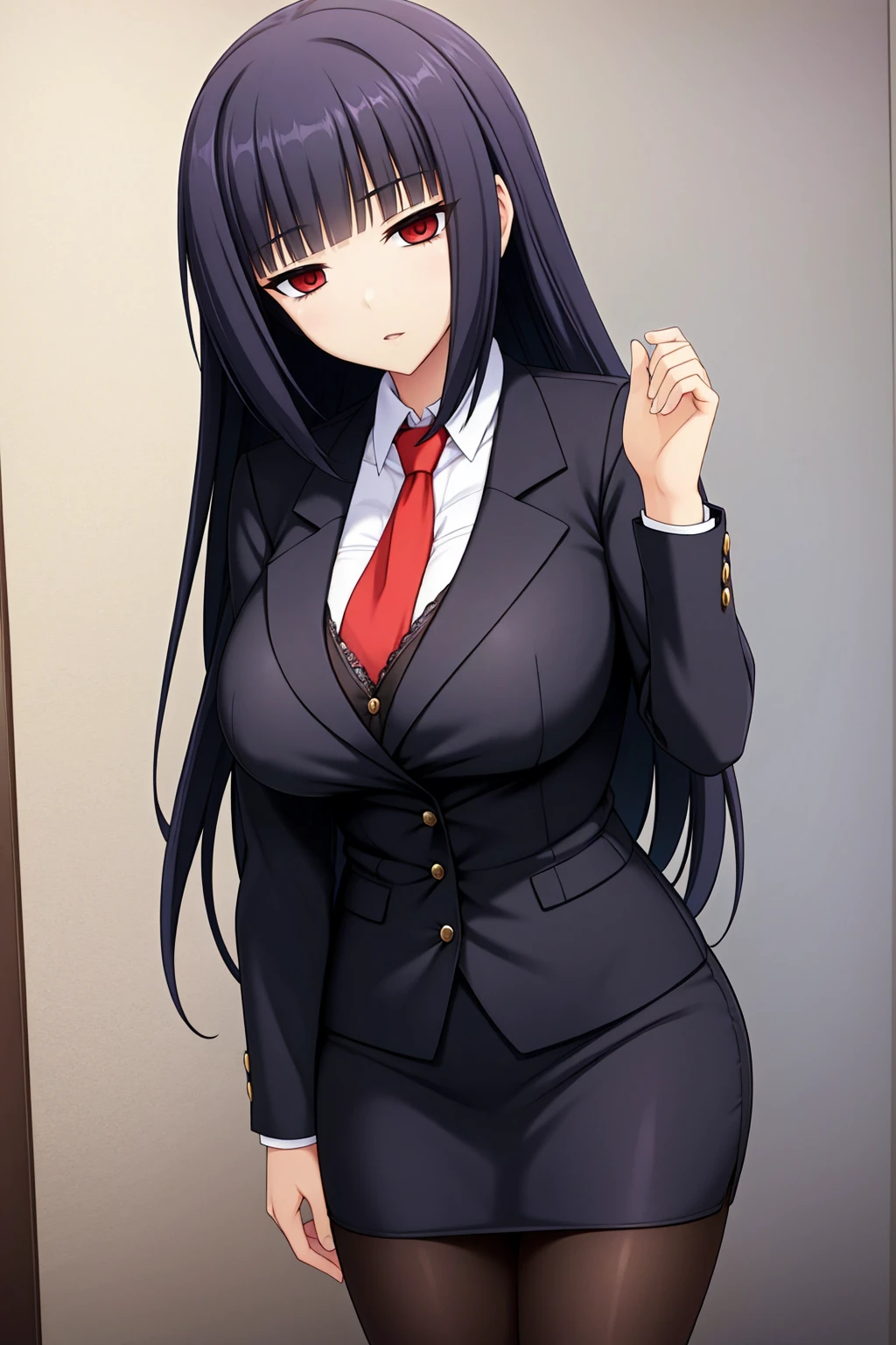 black-hair,bainded-hair,Braided Hair、long-hair,red-eyes,big-breast,business-suit,black-business-suit,black-pantyhose,mini-skirt,23 years old,older sister、Ultra-high resolution、Ultra HD,Braided Hair、red-tie,standing,milf,wife,huge-nipple
