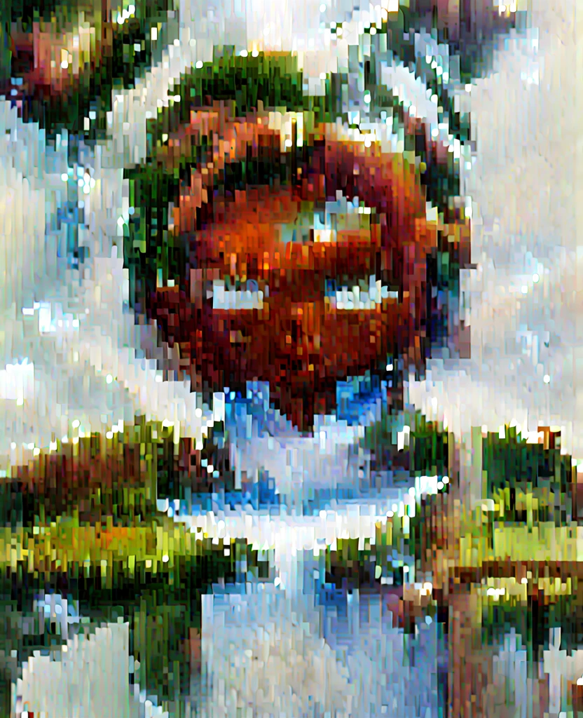 A young man with fair skin, tousled brown hair cascading down to his shoulders. His face features a broken fox mask he wears over his face. His  brown eyes are observant, and he wears a black shirt. With demon horns  