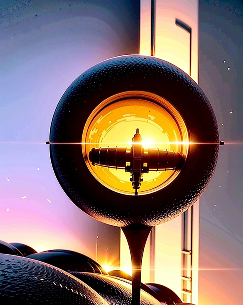 Create a 3D model of a sleek, futuristic spaceship and a mini rocket with a conical nose, side door, and four retractable landing legs. The model should be set on Mars at night, showcasing the spaceship's metallic textures and the rocky, reddish Martian terrain under a star-filled sky, with ambient lighting to emphasize details and create a mysterious atmosphere.