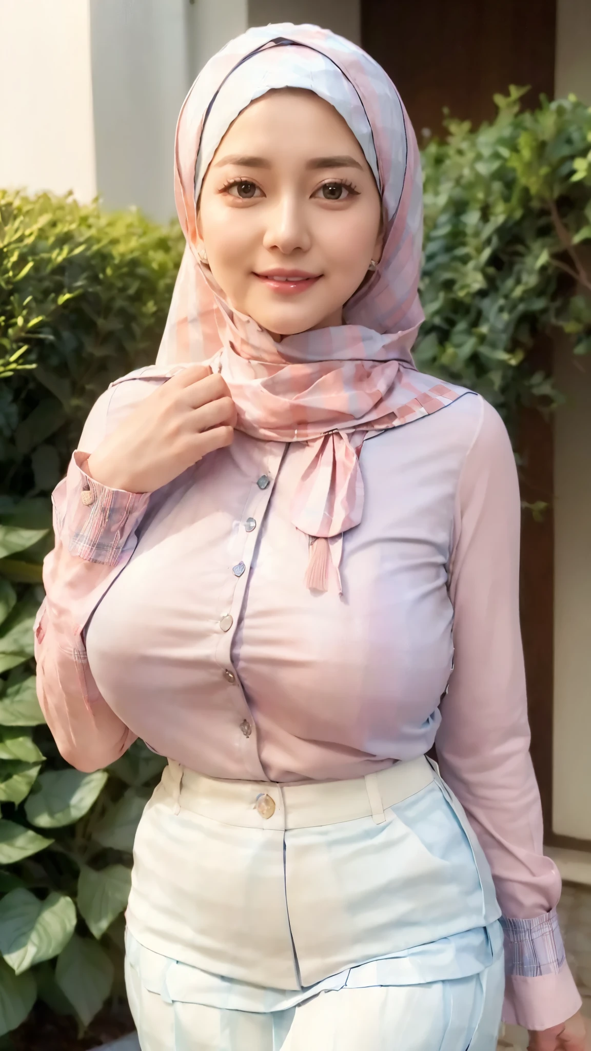 marian rivera,((White collar shirt、Light blue plaid pleated skirt:1.4)、foot, enchanting smile, closed clothes, polite attire, The face of beauty , Because I'm slender , abs:1.4, 30 years old, ((1 girl, alone)), ((full body)), ((huge breasts:1.3)), Breastfeeding A. to, (K, Raw photo, highest quality, Masterpiece 11.4), (realistic, photo-realistic:1.37), (micro:1.4), exposed , ((diamond necKlace)), earrings, glamorous, white sKin, ((in a luxurious hall), looK at viewers, thick brunette hair, long hair, (lit), dynamic pose, (), ((beautiful eyes), erotic, HDR, very detailed, ambient occlusion, nature, harmonious composition, fine art photography, beauty , excellent anatomy, exposed detail