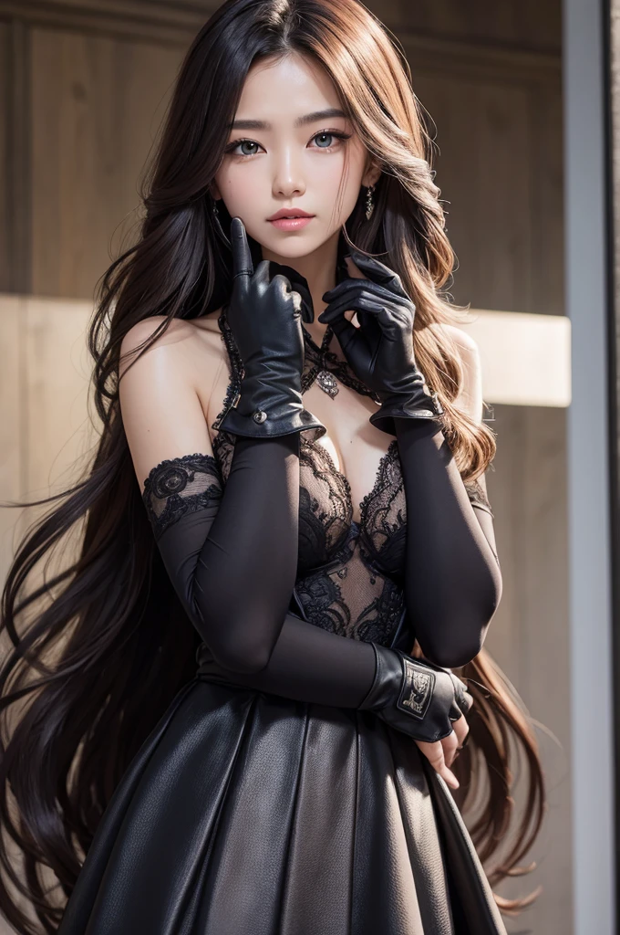 ,ful dressed,elbow gloves,pretty,long hair,detaileds,