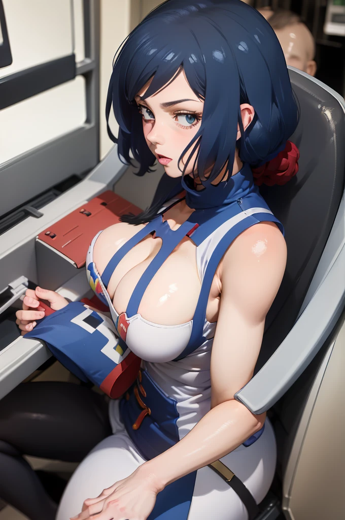 
masterpiece, absurdres,1woman,slut,big breast, Gundam Build Fighters-Iori Rinkoopen,in side air plane,  - legs up LoRA ,