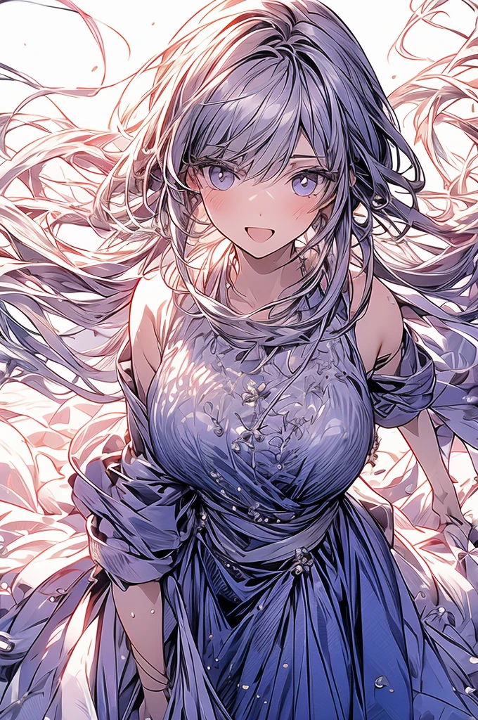 ((((((navy dress, puffy short sleeves, frilld, on the flower field,))))))((((Blush:1.2,Loose cuffs,))))(((((((Monochrome world, Use only shades of pearl white and inky blue and gery, sparkling particles, geomerty:1.2, ))))))),((1girl,tsundere,Amazing,Sharp focus,seductive lady,Solo,From above:1.3,Loose knitwear ,thigh band,))(Masterpiece,Best quality, offcial art, Beautiful and aesthetic:1.2),((hyper HD,yawning,Golden ratio,)) (16k),((Upper lens,facial tattoo)), ((( half closed eyes))), (((Sagging breasts))))),(Physically-based rendering),Sharp focus, (((highdetailskin,))),intricate outfits,Delicate pupils,Cardiac pupils,Danfeng Eyes,((((detailed hairs|Long hair|Long bold side bangs|Cover your eyes|Naturally curly|streaked hair)))),Slender,(masterpiece sidelighting),(The sheen),(Beautiful hair,Beautiful eyes,)((unbelievable Ridiculous,)),((extremely_Detailed_Eyes_and_face)),film quality,(Dynamic configuration: 1.2),Brilliant,Glossy, (Photorealistic), ((star pupils)), two-sided fabric,Ultra-precise depiction, Ultra-detailed depiction,