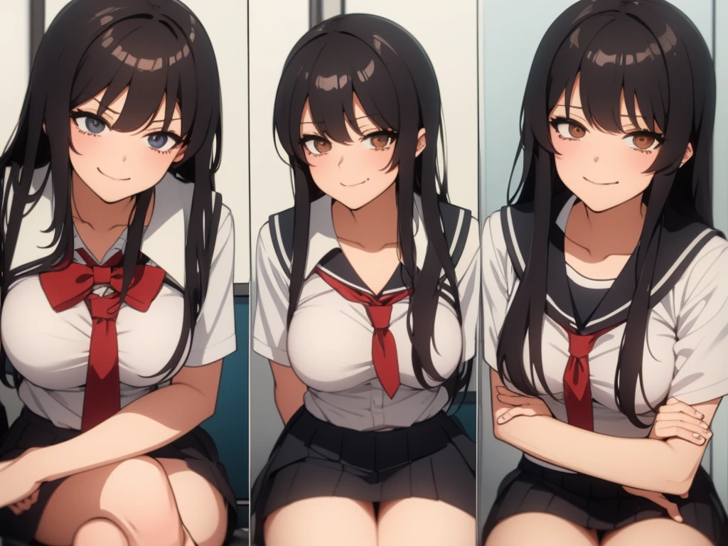 Super detailed, best quality, High resolution, Moe anime, ((((Three cute little girls with black hair are hugging each other while wearing large glasses with round, thin frames.)))), (baby face), ((Big eyes:1.5, drooping eyes:1.2)), reddish brown eyes, cute eyes, detailed eye description, brilliance of eyes, view audience, pale skin, ((())), NSFW, focus on the face, ((bust shot)), ((Transparent white gym uniform, lace panties)), Nipples are showing through, Navel exposed, bare shoulders, Skirt-lift, Shirt-lift, ((flat chest)), In the classroom, From above, sitting