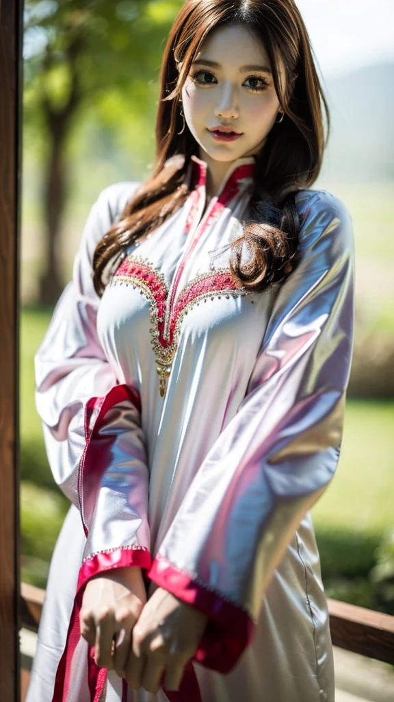 (((HD photo))), ultra high res.photorealistic:. 1.4, UHD, wear shalwar kameez (long brown hair),