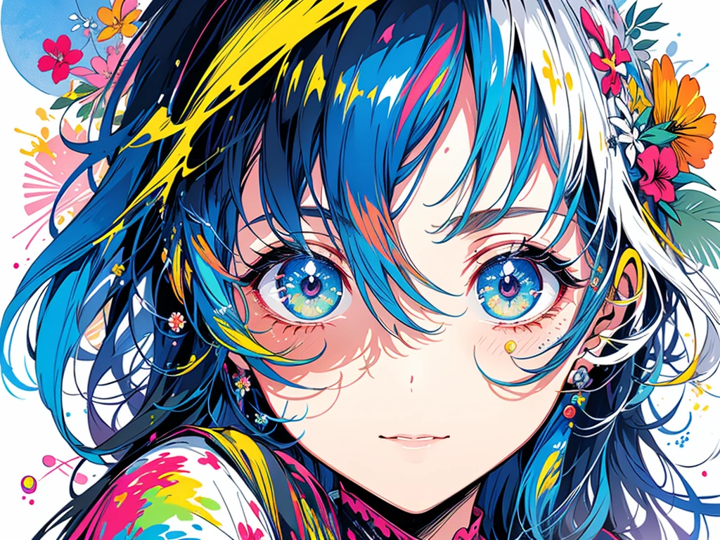 （masterpiece，Top，，Official Art，Beautiful Beauty：1.2），（1girl：1.3），Extremely detailed，Colorful，The most detailed，（Watercolor：1.3），Optical Hybrid，Playful pattern，Lively texture，Rich colors，Unique visual effects