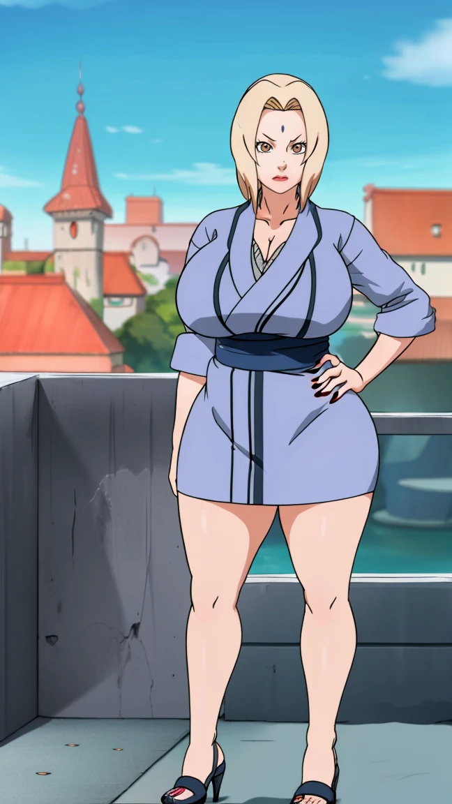 Big Breasts, Big Hips, Full Body Shot, Mature mother, Voluptuous thighs, Whole calf, Seductive mature woman, Perfect body, Plus Size Model, Sailor suit, Wearing high heels,Miniskirt Uniform, tsunade, Breast Expansion