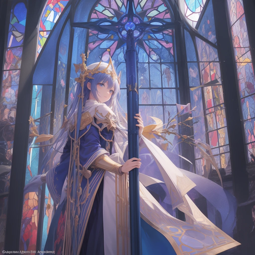 tarot
justice
axis、young woman、smile、Blue Hogow、Cathedral in the background((Stained glass))、Valentine's Chocolate、Surrounded by believers、Light tones、Gothic style、Decorative edging design。
,Add_Details:1, Add_Details:0, Add_Details:0.5