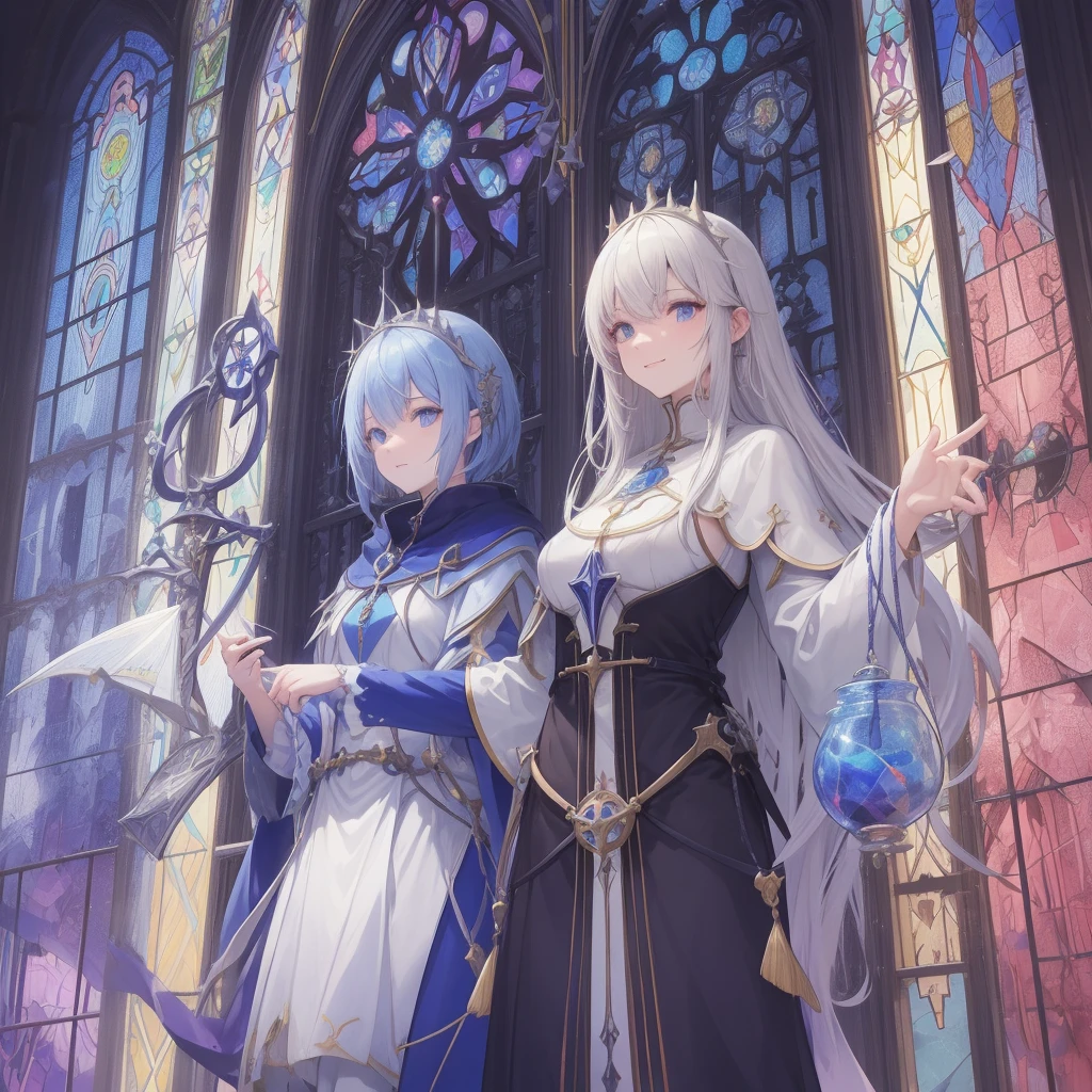 tarot
justice
axis、young woman、smile、Blue Hogow、Cathedral in the background((Stained glass))、Valentine's Chocolate、Surrounded by believers、Light tones、Gothic style、Decorative edging design。
,Add_Details:1, Add_Details:0, Add_Details:0.5