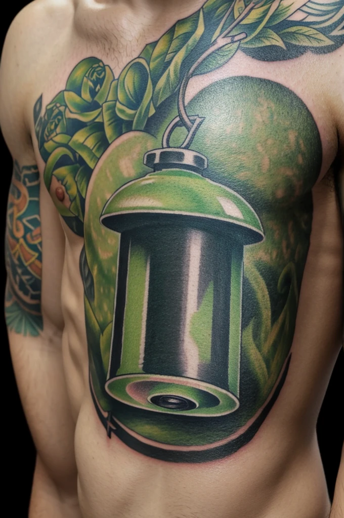 Angry Green Bell Tattoo