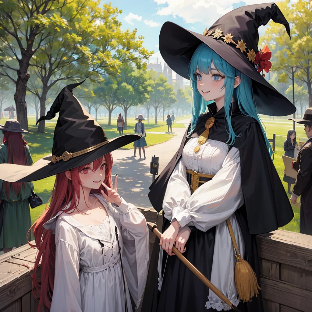 The witch and the park(Witch Hat Crowd in the background(placardhave) A sloppy smile),Crowd in the background(placard(monitor anime)have