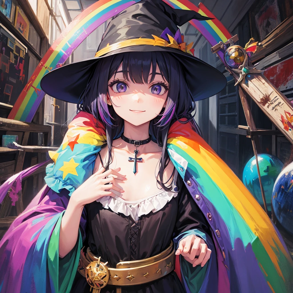 witch(Art room Painting on canvas(Crucifixion Slam Rainbow colors)smile)Poster