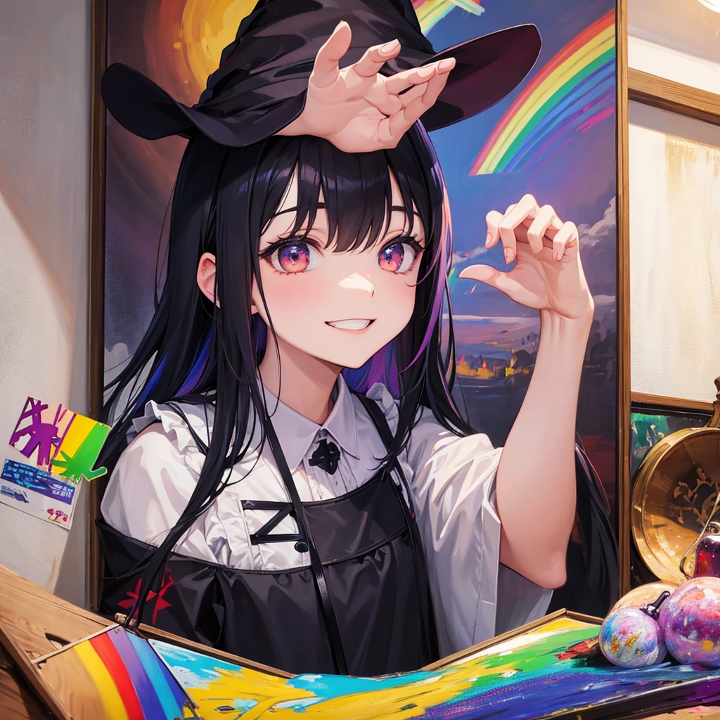 witch(Art room Painting on canvas(Crucifixion Slam Rainbow colors)smile)Poster