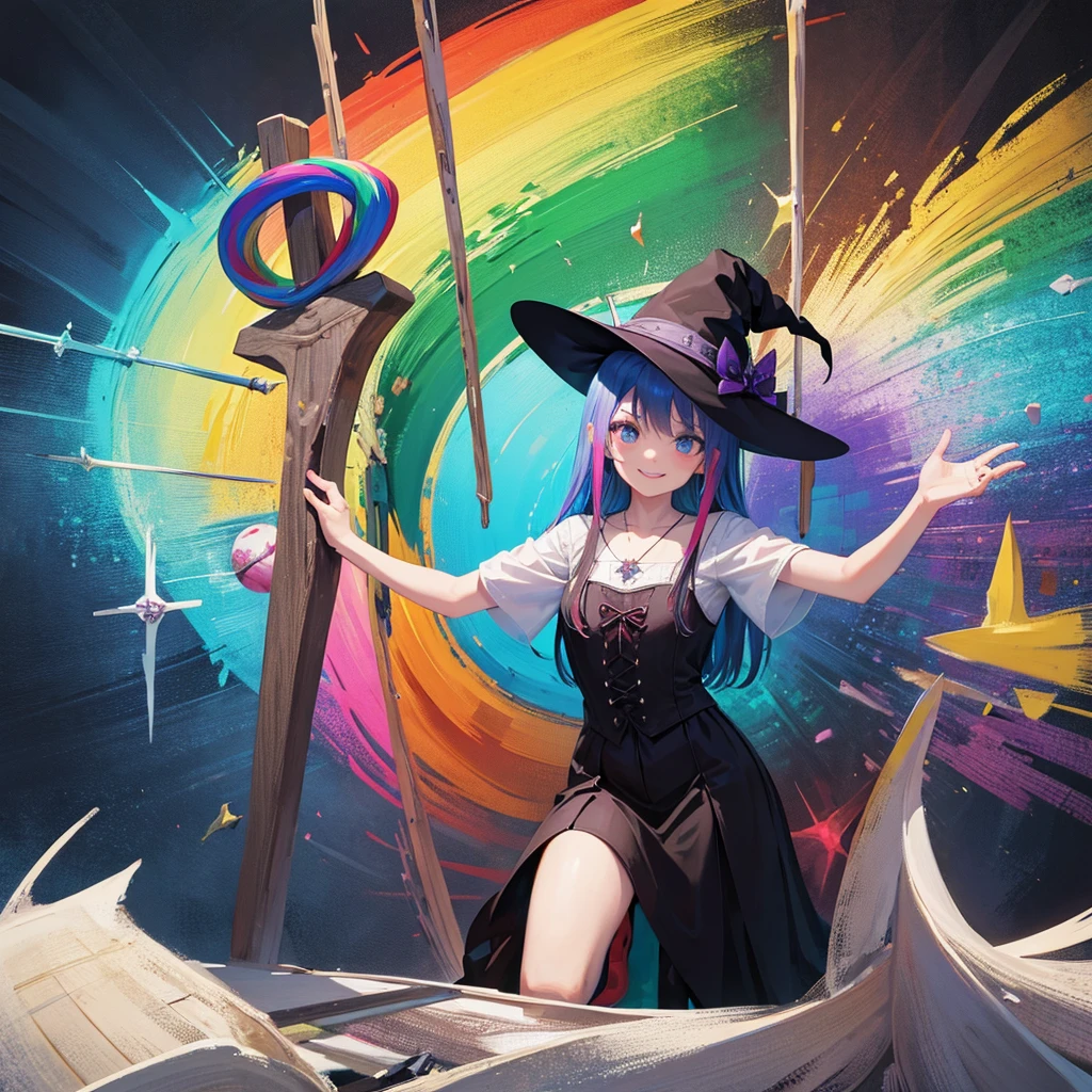 witch(Art room Painting on canvas(Crucifixion Slam Rainbow colors)smile)Poster