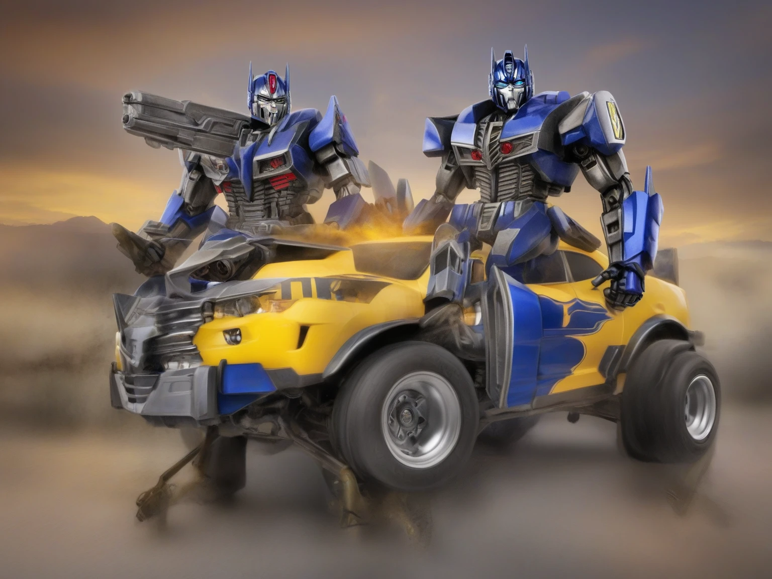 Bee Transformers, glossy gray and black color body, car version, Cobalt Chevrolet ,photography, highly detailed, 8K, hdr, photoRealism, naturalistic, realistic, RAW Photo,H Effect,Real_boost
