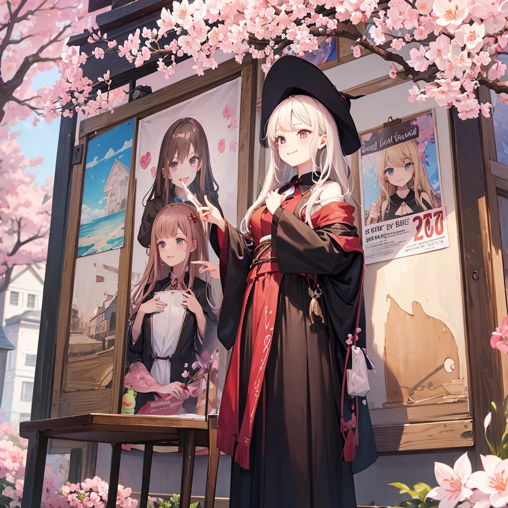 witch（Art room　Painting on canvas（cherry blossoms　　Sculpture）smile　Tower of Babel）Poster