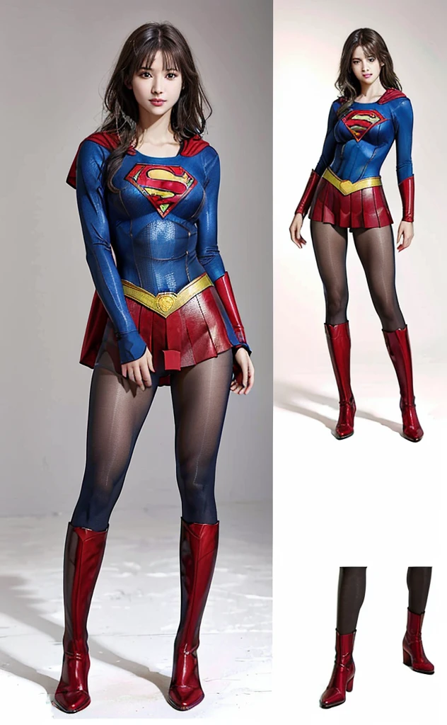 No background、(((Beautiful legs in black tights.)))、(((Legally express the beauty of your smile)))、((((Make the most of your original images)))、(((Body-hugging Supergirl costume)))、(((Supergirl Costume)))、(((Beautiful Hair)))、(((suffering)))、(((Please wear black tights....、Wear red boots)))、((Best image quality、8K))、((Highest quality、8K、masterpiece:1.3))、(((Preserve background )))、Sharp focus:1.2、Beautiful woman with perfect figure:1.4、Slim Abs:1.2、Wet body:1.5、Highly detailed face and skin texture、8K