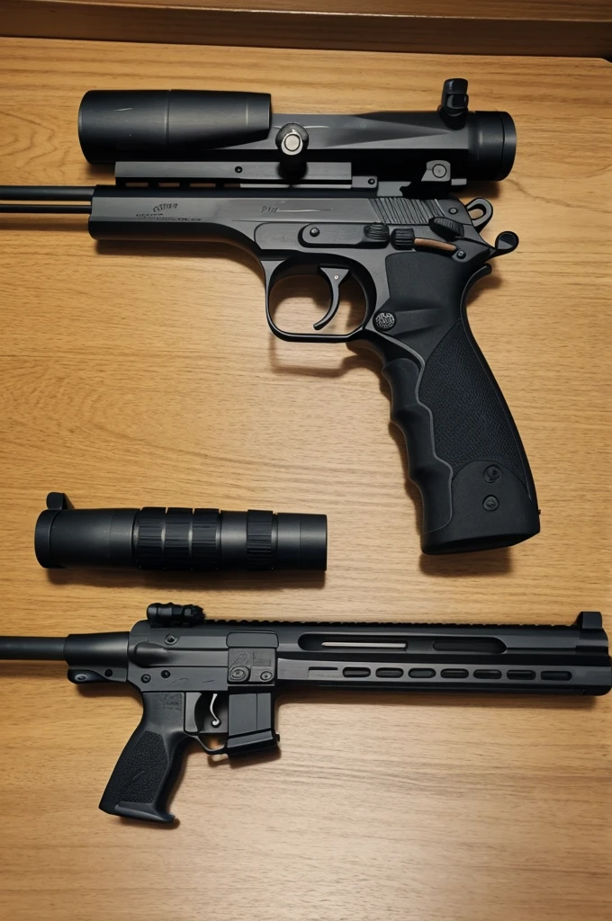 A pistole with 15 scopes