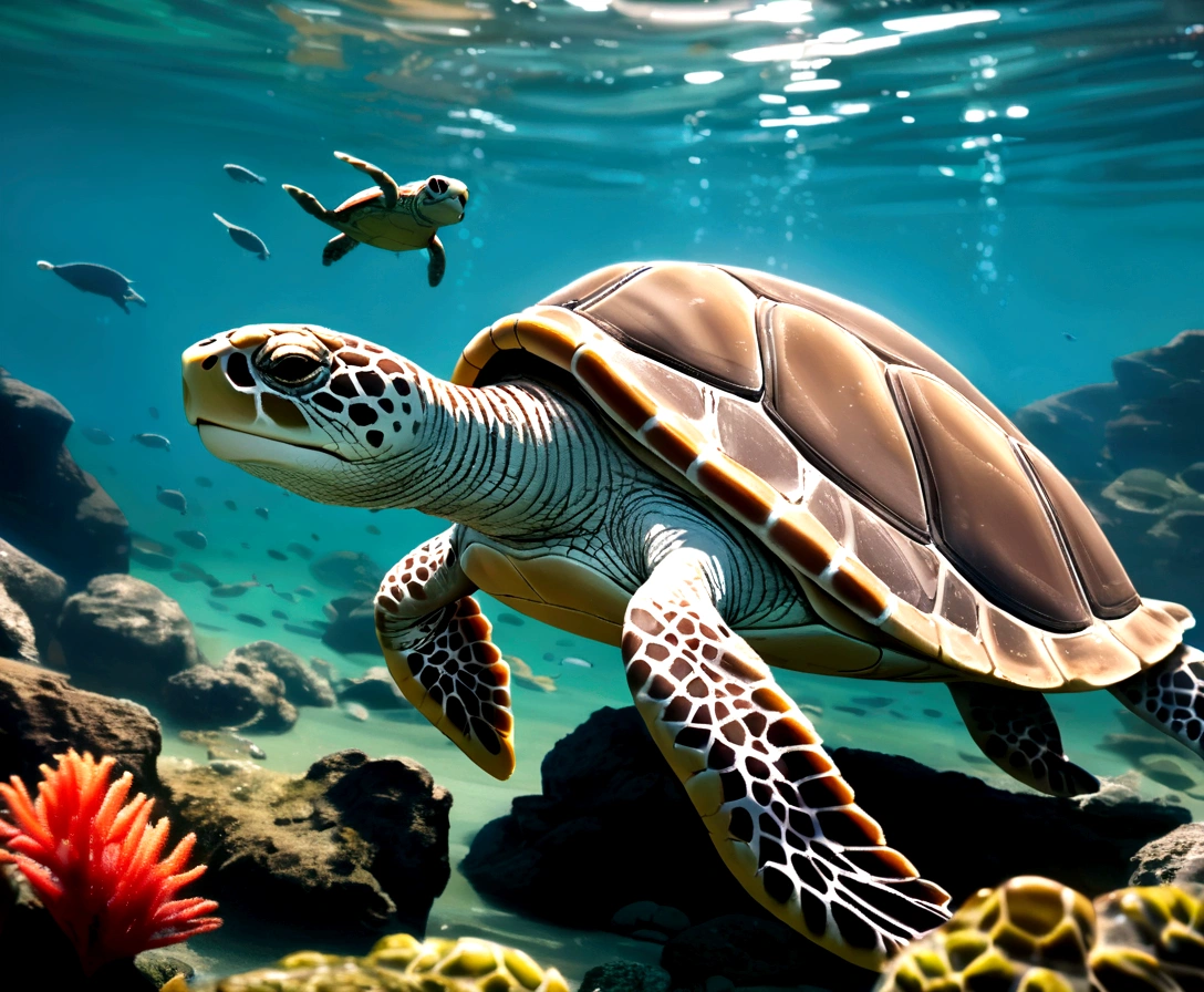 Seabed with turtle