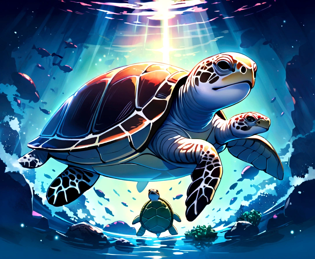 Seabed with turtle