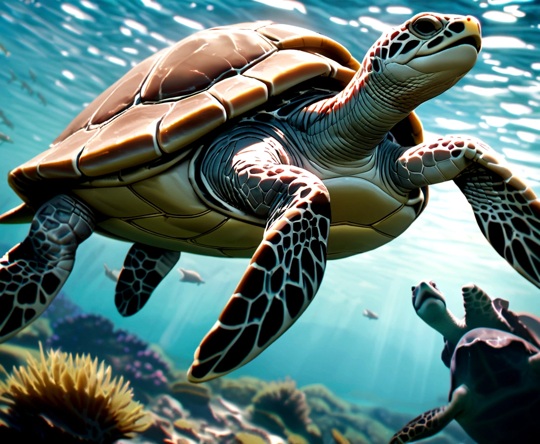 Seabed with turtle